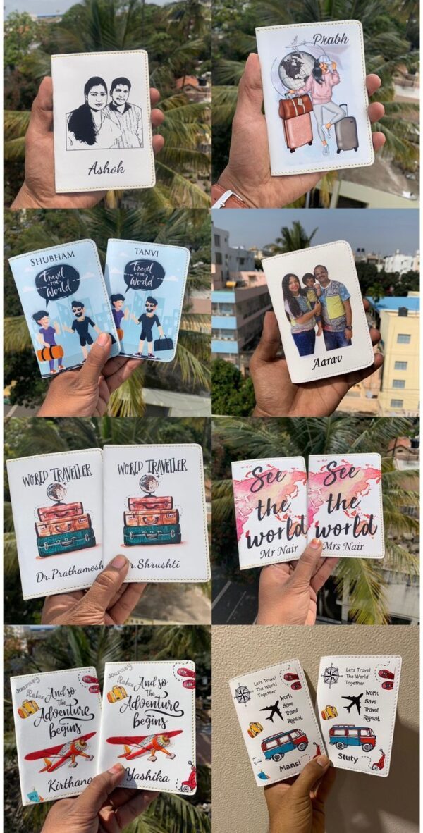 WHITE PRINTED PASSPORT COVER
